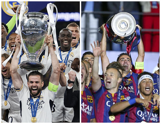 Nacho (2024) y Xavi (2015), con las �ltimas Champions de Madrid y Bar�a.