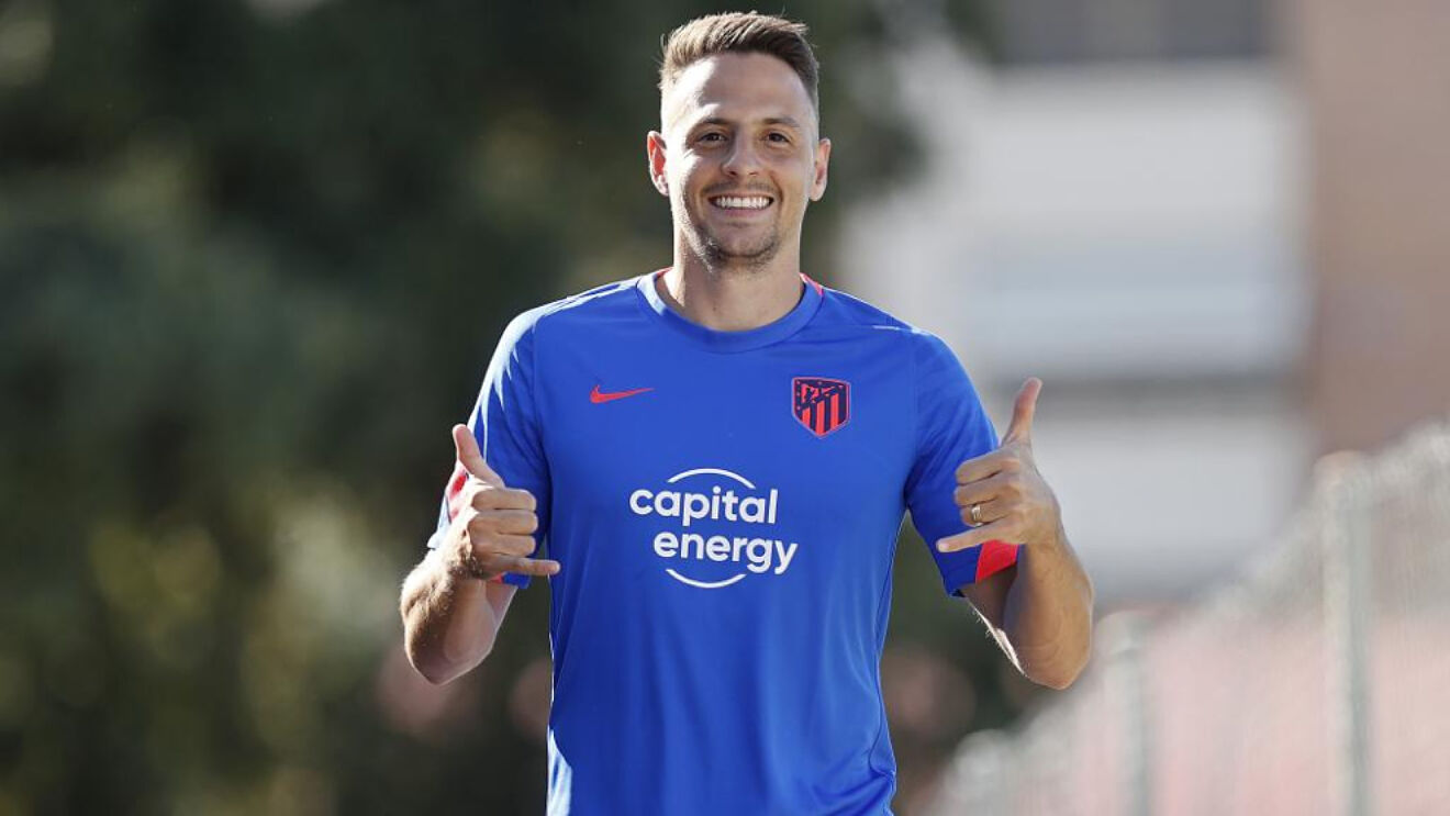 Arias en su regreso a los entrenamientos con el Atl�tico este verano.