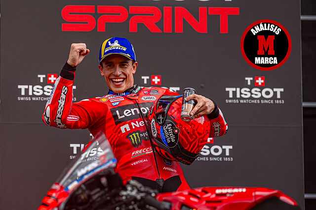 Marc M�rquez, tras ganar el Sprint de Austria.