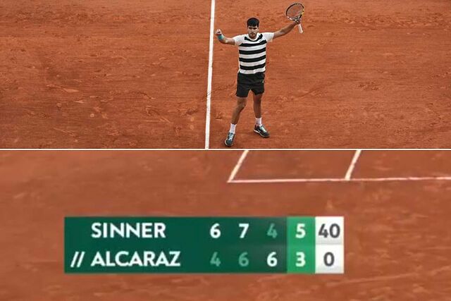 Sinner dispuso de tres bolas de partido.