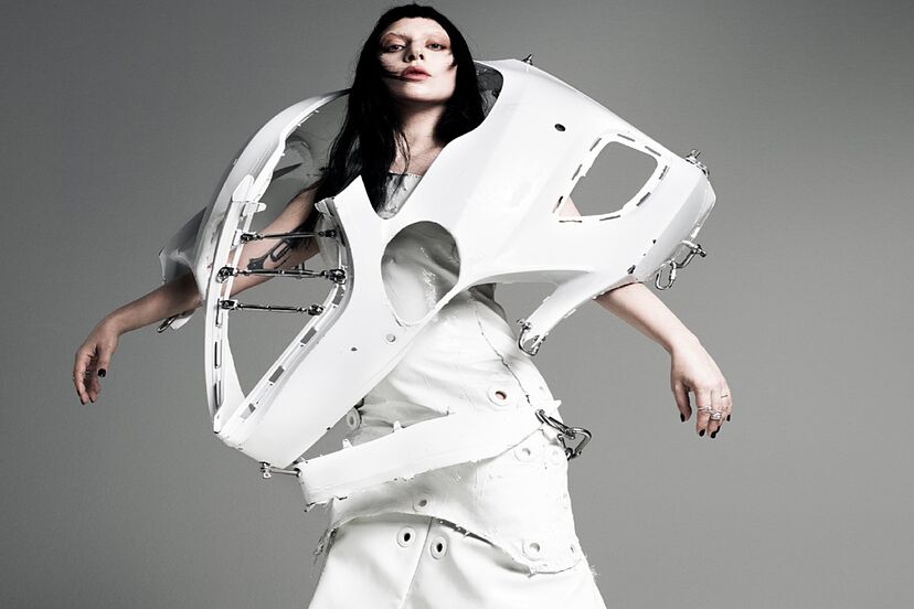 Lady Gaga dazzles at 'Chromatica Ball' premiere in dress made from car  parts | Marca