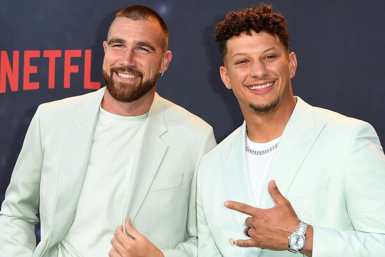 Travis Kelce and Patrick Mahomes celebrate perfect shots at The...