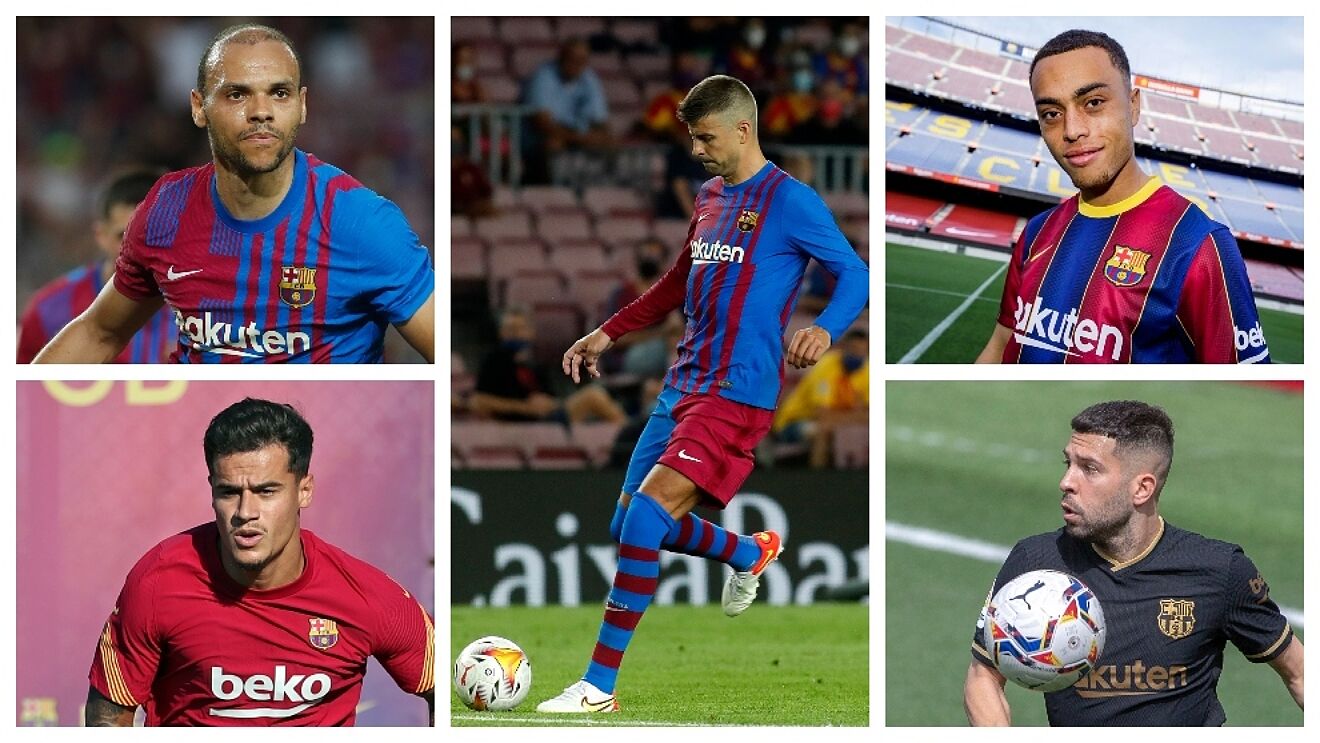 Braithwaite, Coutinho, Piqué, Dest y Jordi Alba.