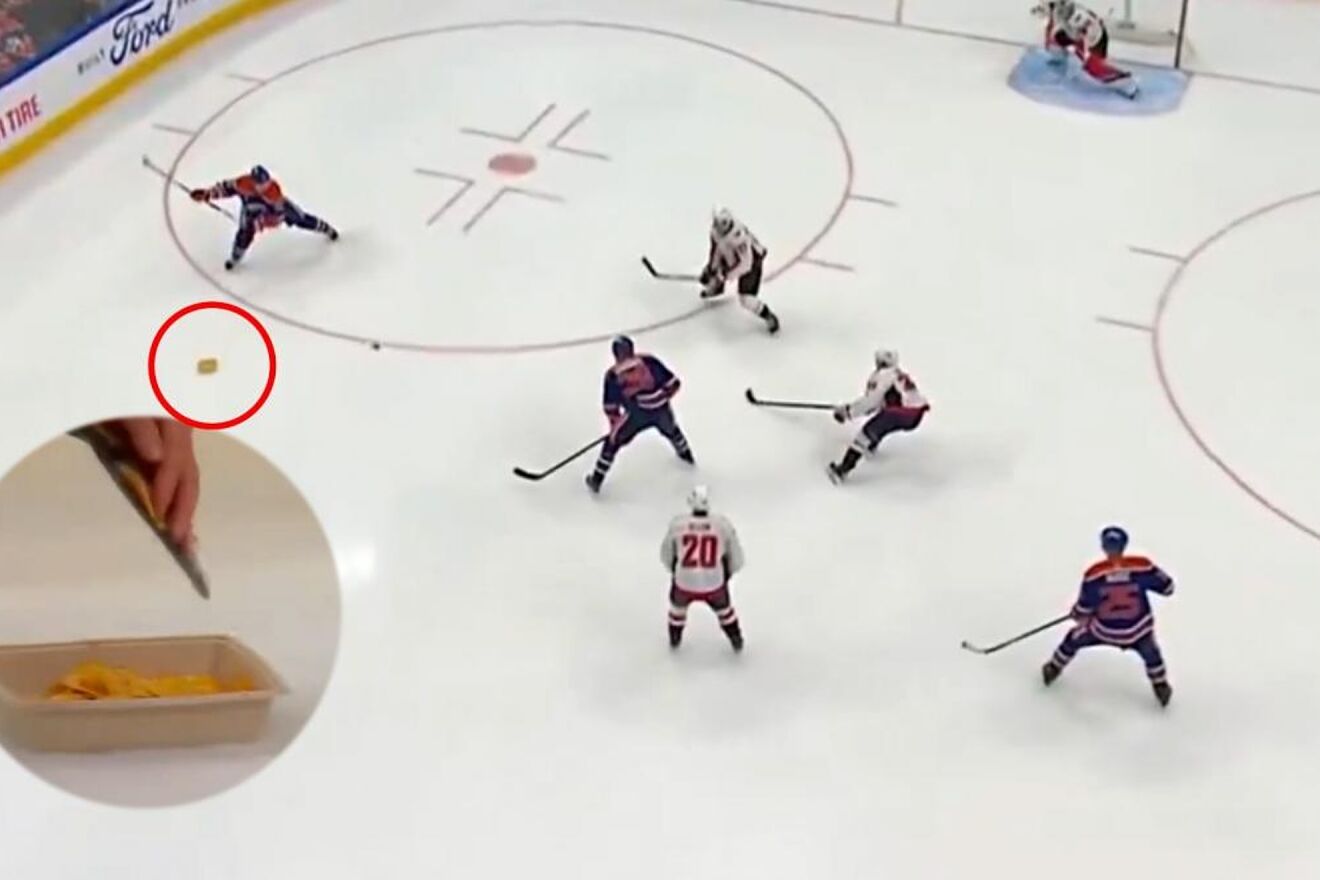 Never seen before in the NHL: a goal is scored... because of nachos