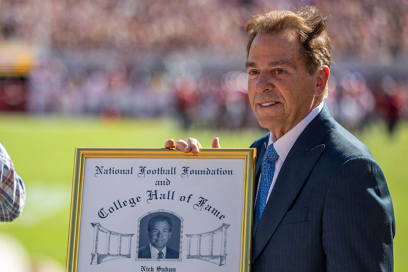 Former Alabama head football coach Nick Saban honored with a 2025...