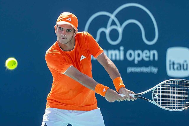 J�dar, durante un partido en Miami.