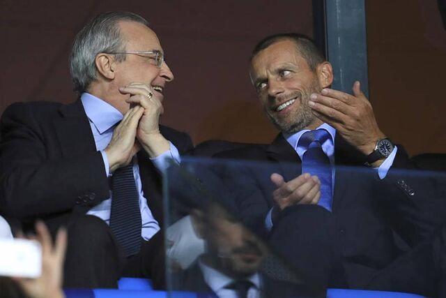 Florentino y Ceferin, en la final de la Supercopa de 2018 entre Real Madrid y Atl�tico.