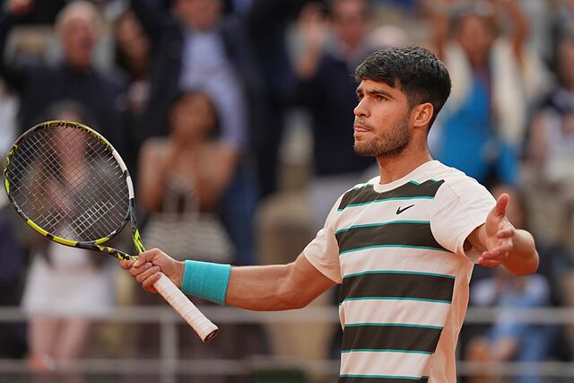 Alcaraz, en el partido.