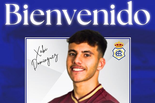 La imagen con la que el Recreativo ha anunciado el fichaje de Xabi Dom�nguez.