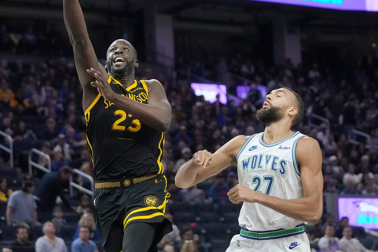 Draymond Green and Rudy Gobert during the regular season.