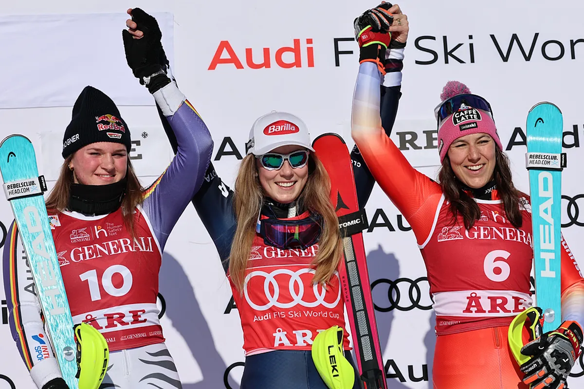 Mikaela Shiffrin puts on another show in Are slalom