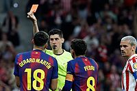 BUSQUETS FERRER MUESTRA LA ROJA A GERARD MART�N RETIRADA DESPU�S.