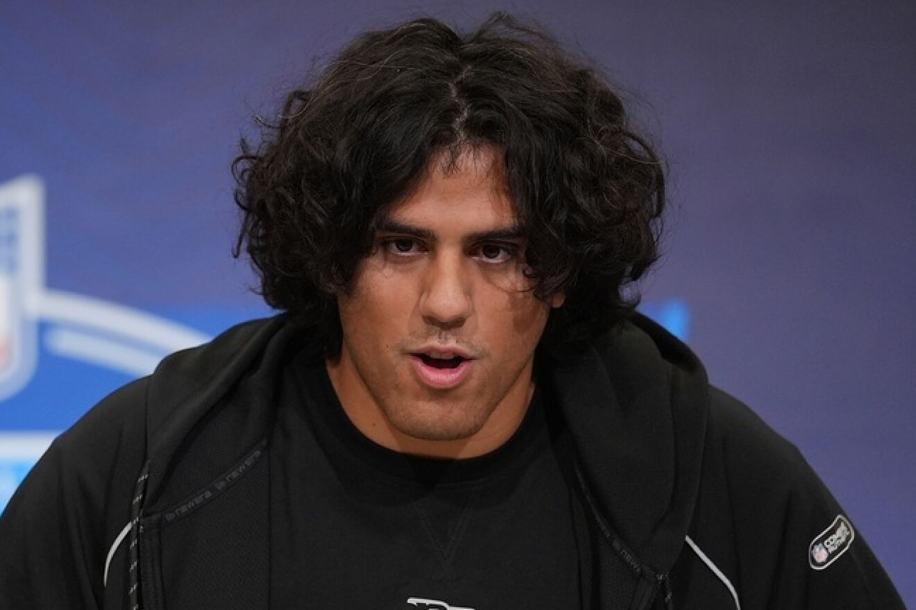 Utah Utes offensive lineman Spencer Fano at the 2026 NFL Scouting...