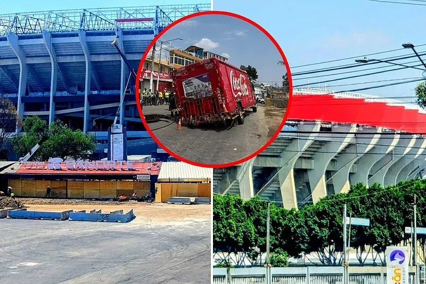 Sinkhole opens in the newly remodeled Circuito Azteca and a soft drink truck falls in