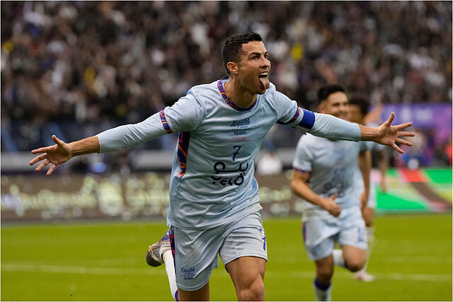 Cristiano, tras marcar un gol con Nassr.