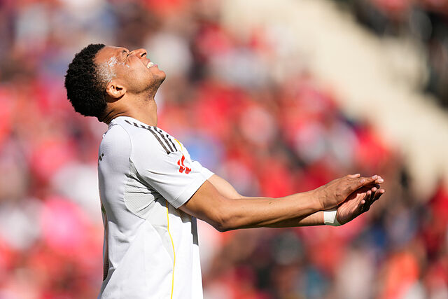 Mbapp� se lamenta tras una acci�n en el partido del Real Madrid hoy contra el Mallorca