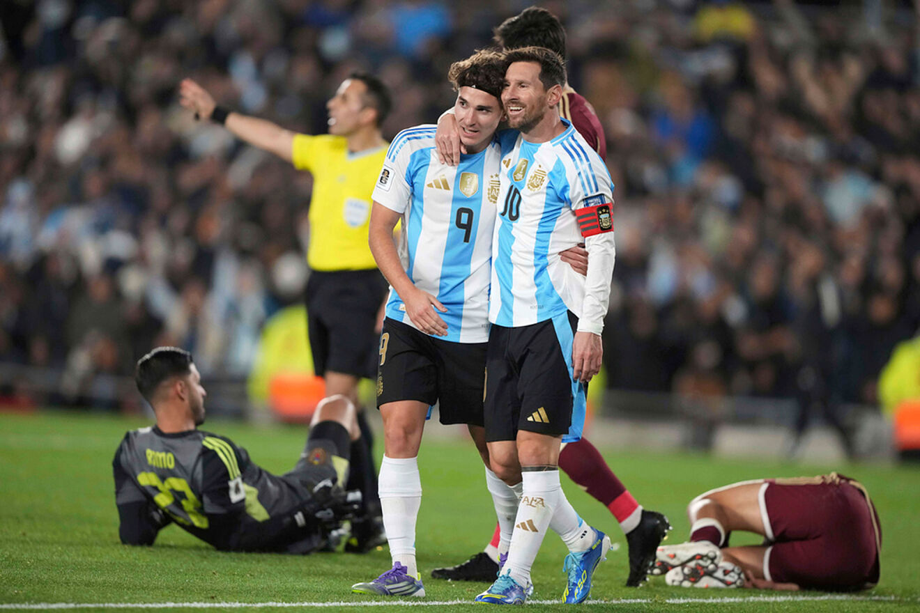 Julian Alvarez and Lionel Messi