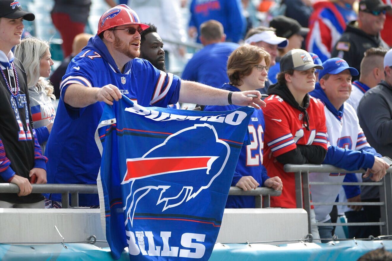 Bills fans during an NFL game at Highmark Stadium