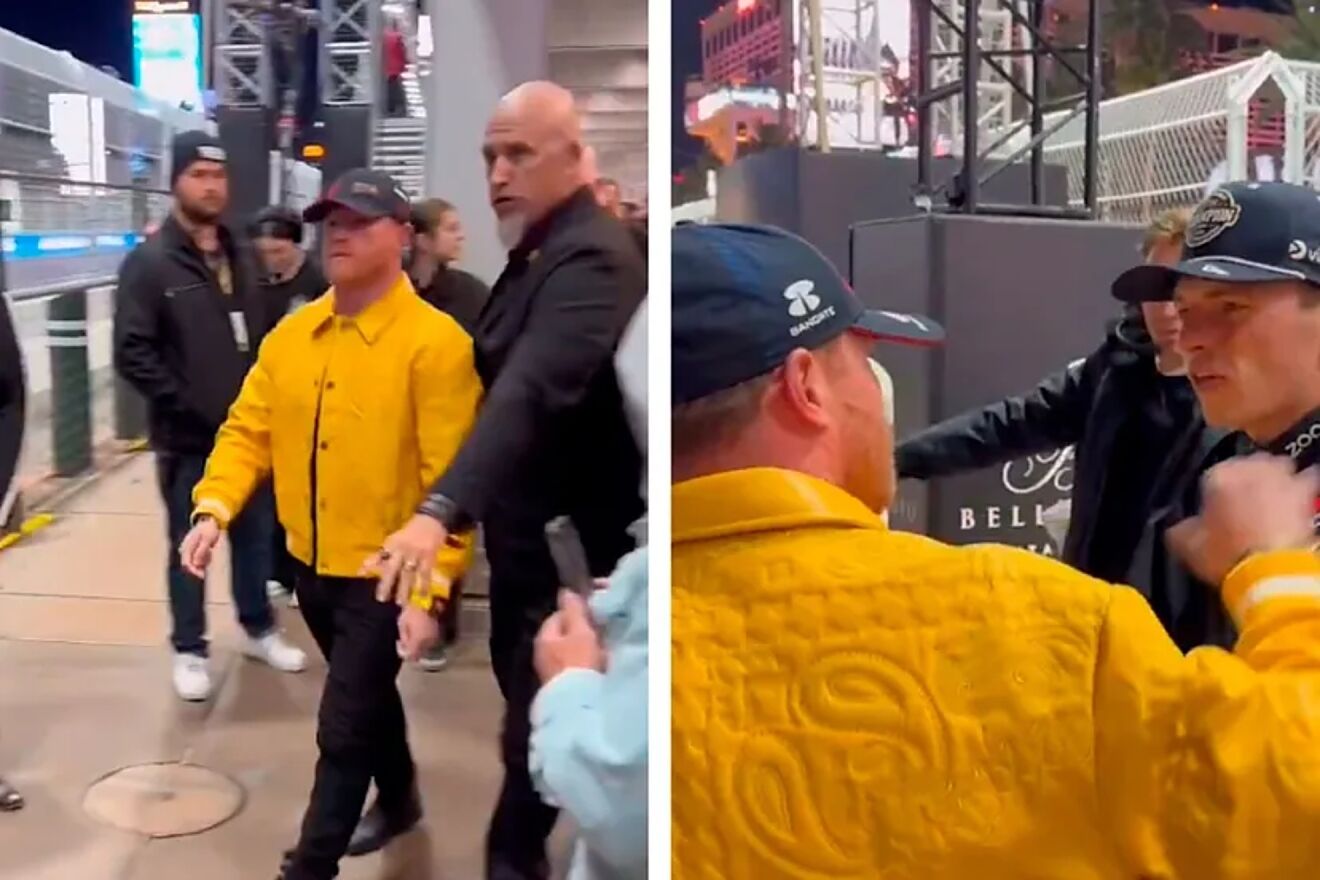 Canelo, at the moment of congratulating Verstappen