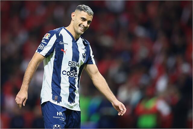 Berterame smiles during a match with CF Monterrey.