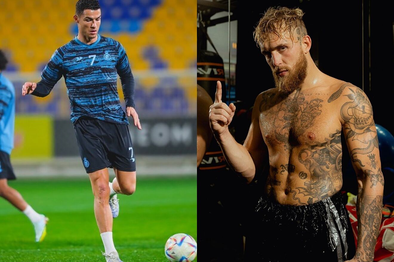 Mashup image of Jake Paul and Cristiano Ronaldo