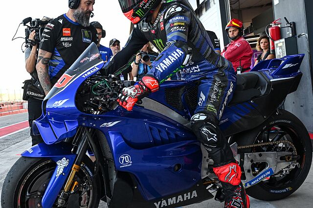 Fabio Quartararo, con la Yamaha V4, en Misano.