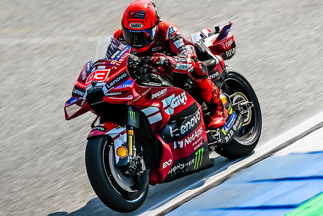 Marc M�rquez, durante el reciente Test de Buriram.