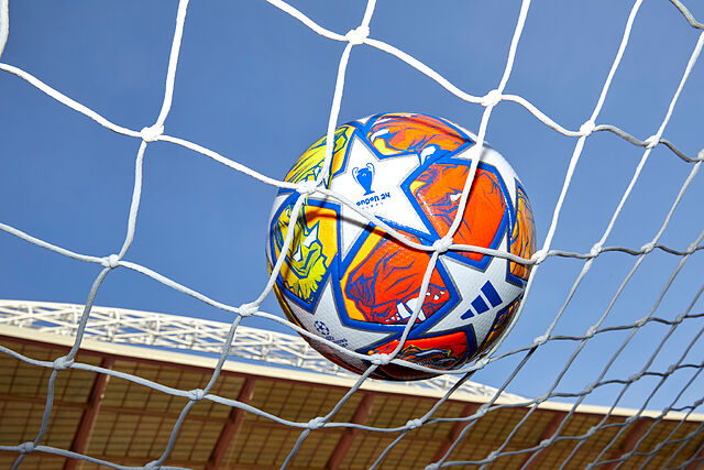 El bal�n de la final de la Champions League 2024 sobre el c�sped de Wembley