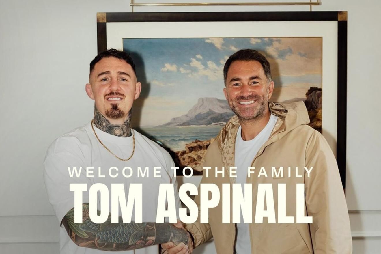 Tom Aspinall and Eddie Hearn.