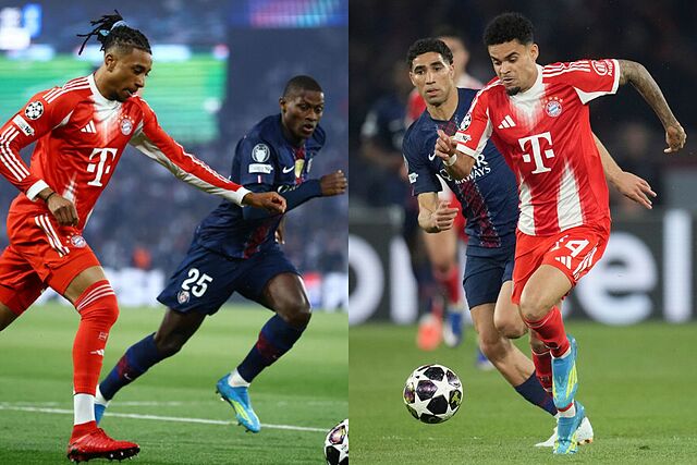 Olise y Luis D�az ante Nuno Mendes y Hakimi