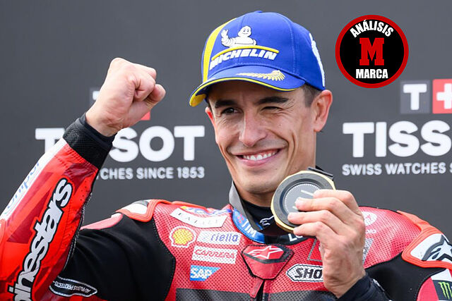 Marc M�rquez, tras ganar el Sprint.