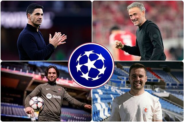 Collage entrenadores finalistas de Champions 25-26