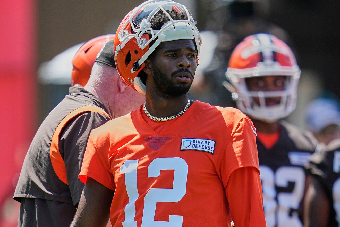 Shedeur Sanders during a practice with the Cleveland Browns.