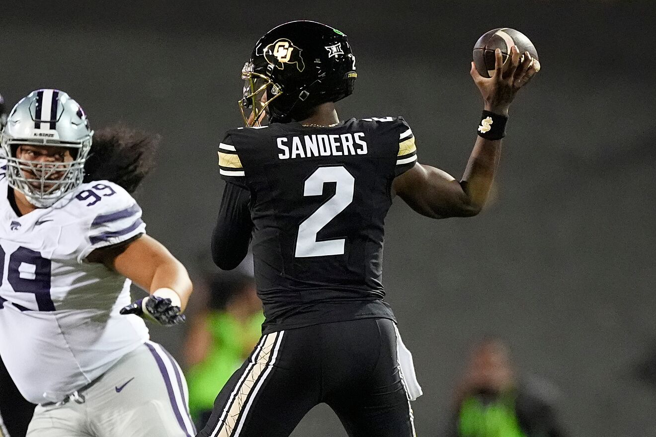 Shedeur Sanders during the Colorado-Kansas State game.