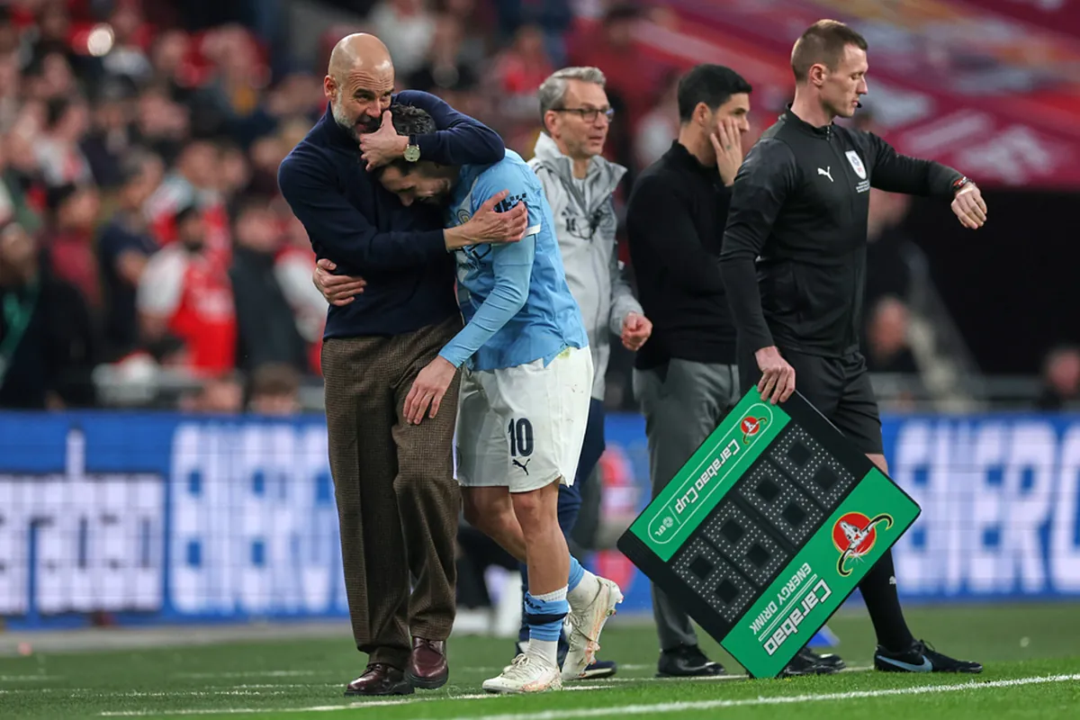 Guardiola shakes head as Cherki's moment of flair divides Wembley crowd