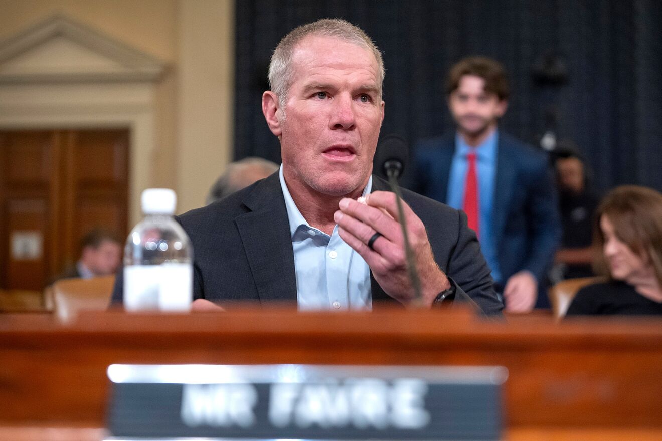 Former NFL quarterback Brett Favre appears before the House Committee...