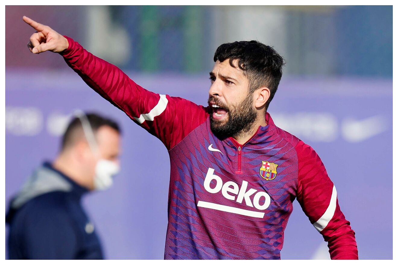 Jordi Alba, en un entrenamiento. / EFE