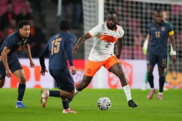 Lutsharel Geertruida, en un partido con Pa�ses Bajos.