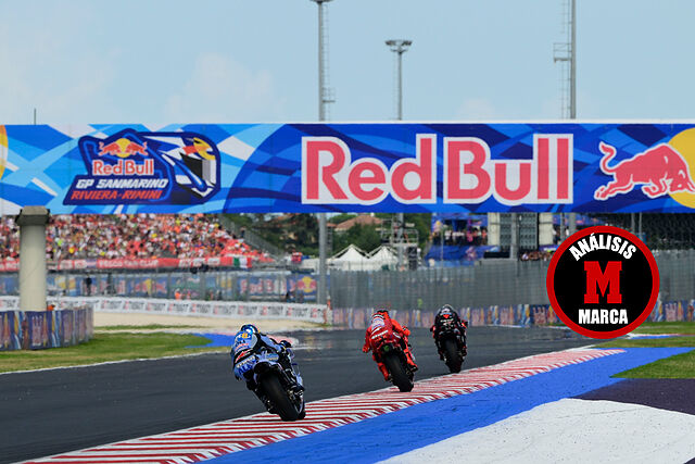 �lex M�rquez, detr�s de Marc y Bezzecchi, en Misano.