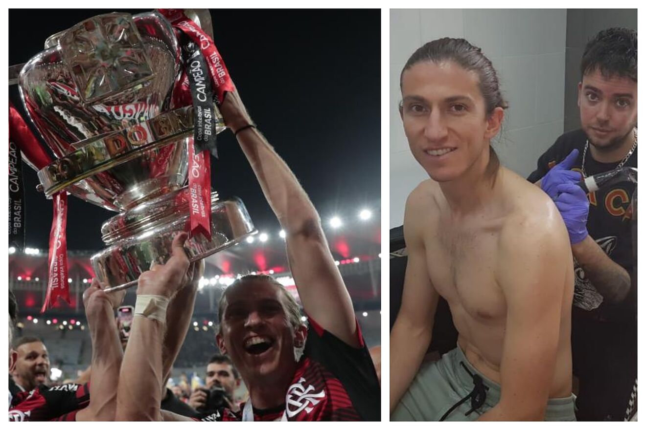 Un montaje con varias im�genes de Filipe Luis.