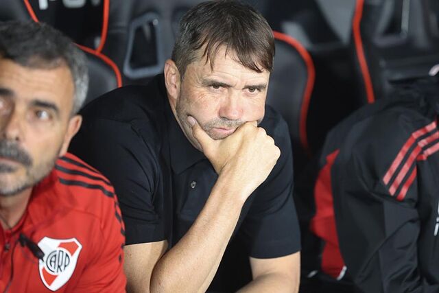 Eduardo Coudet, en su debut en el banquillo de River Plate.