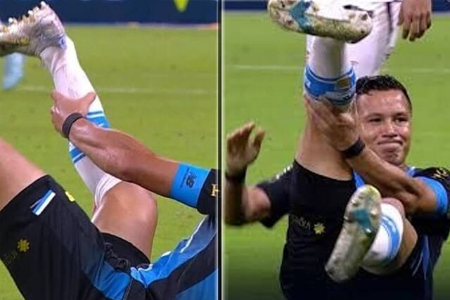 Grave lesi�n de Marlon: se rompe el tobillo y sus compa�eros lloran en el campo