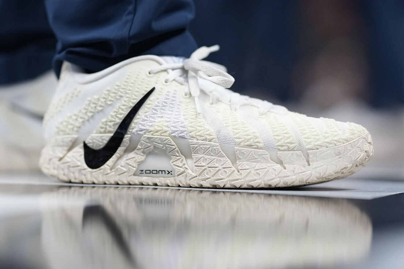 The "Sound Check" colorway of the Nike Ja 3, the signature shoe of NBA...