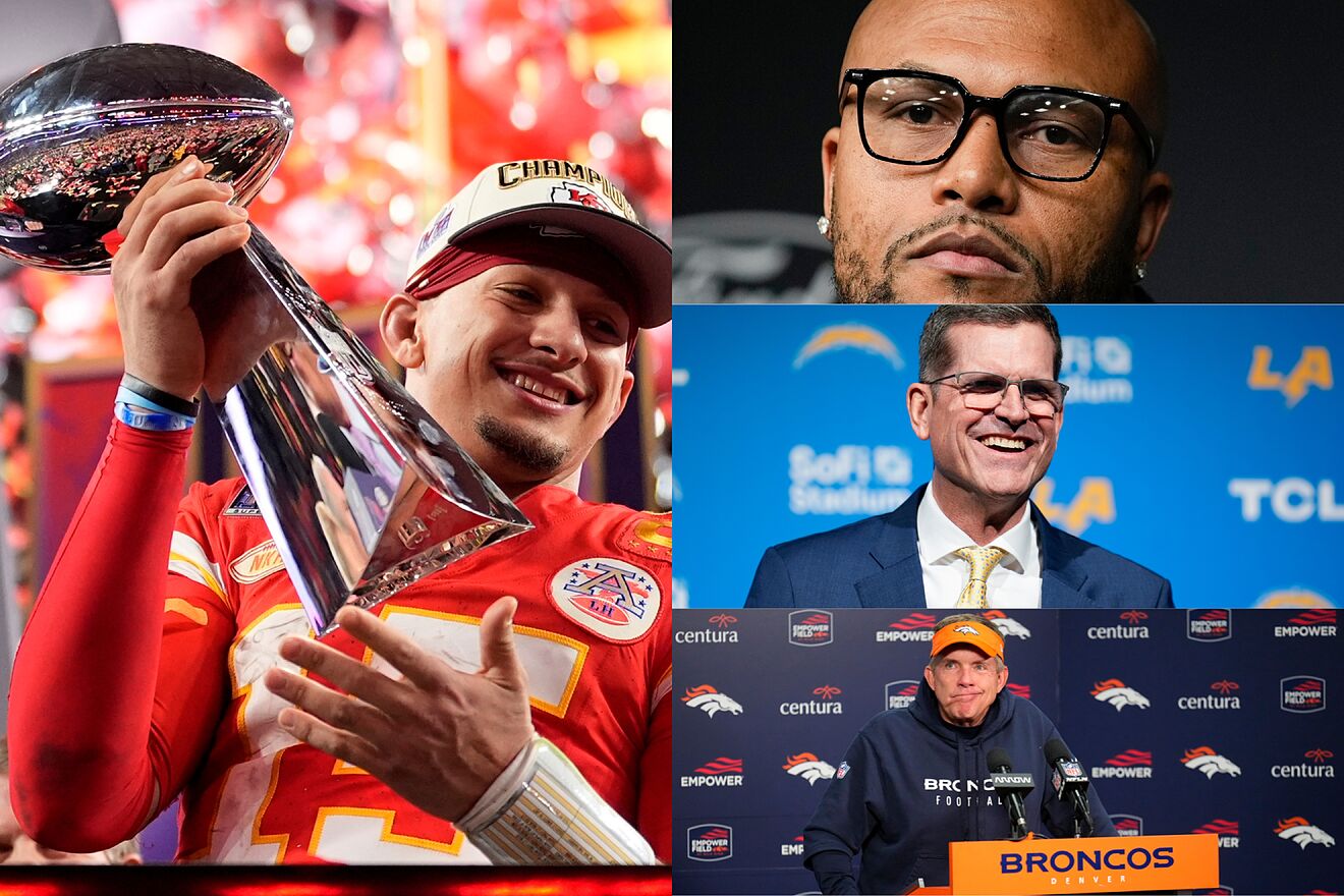 Pierce (top right), Harbaugh (middle right), and Payton (bottom right)...