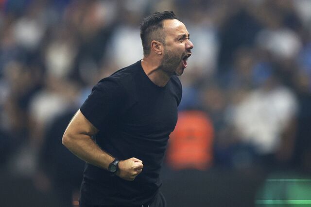 Roberto De Zerbi, en un partido con el Marsella.