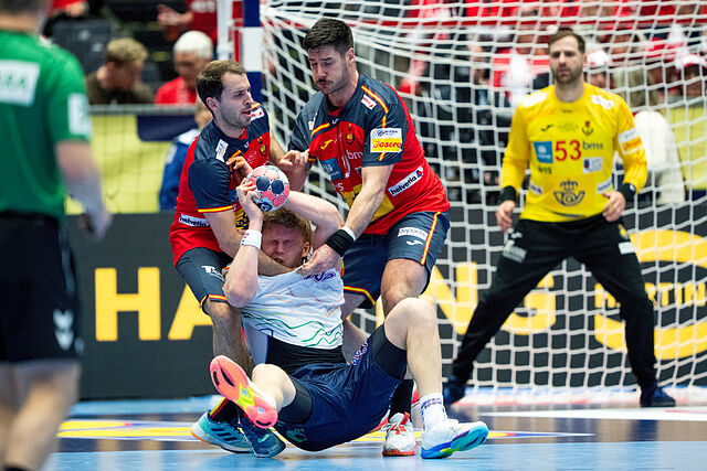 Abel Serdio en el partido frente a Noruega.