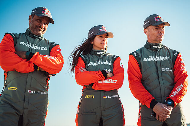 Nasser Al-Attiyah, Cristina Guti�rrez y Sebastien Loeb