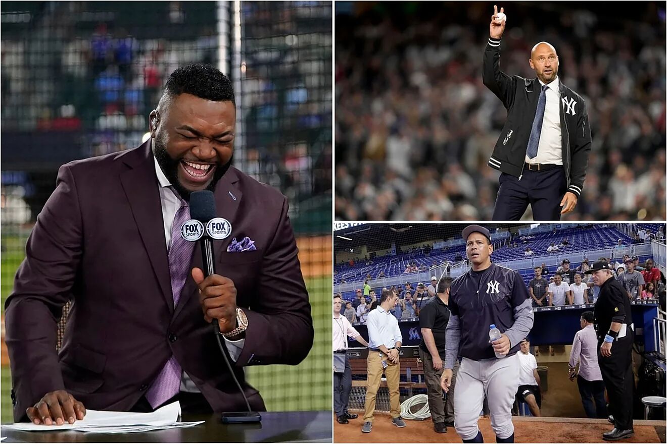 Big Papi mocks Yankees' elimination in front of Derek Jeter and Alex...