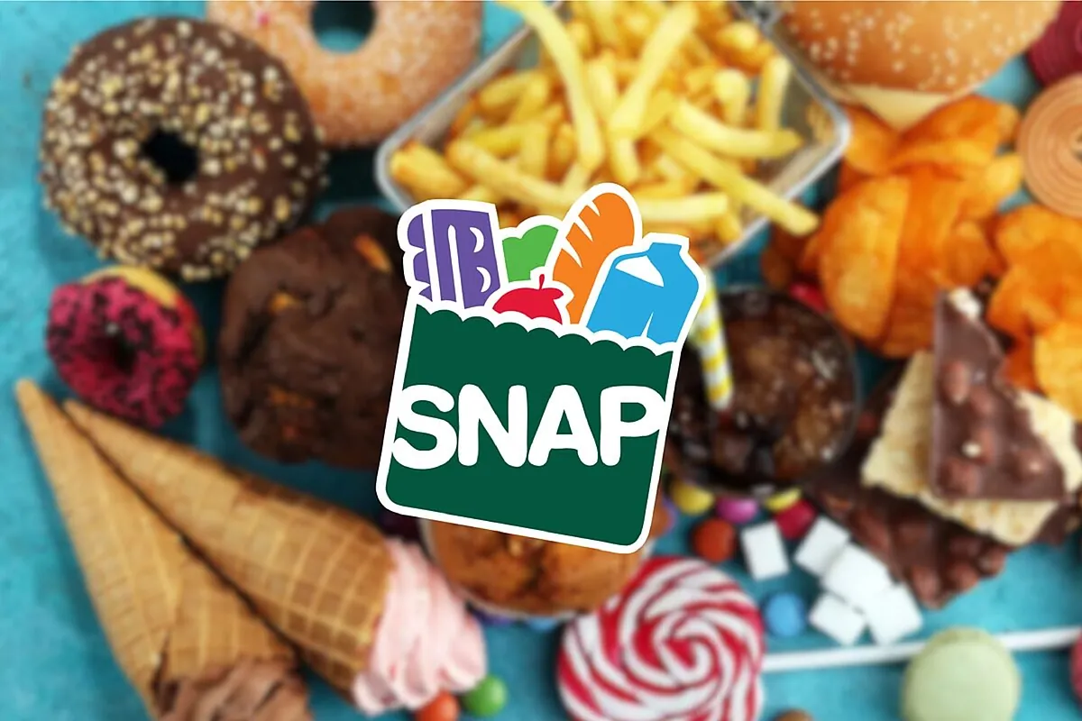 In which states will the ban on buying "junk food" with SNAP benefits take effect in February?