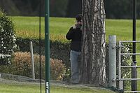 El esp�a del Southampton tras el entrenamiento del Middlesbrough.